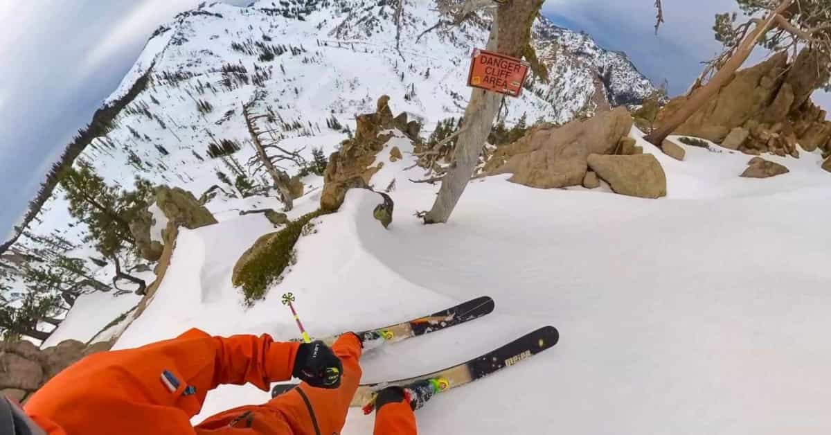 Skiing the Ahhh Chutes at Palisades Tahoe, CA on December 20, 2024. image: snowbrains